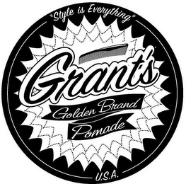 GRANT'S GOLDEN BRAND POMADE U.S.A. "STYLE IS EVERYTHING"