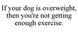 IF YOUR DOG IS OVERWEIGHT, THEN YOU'RE NOT GETTING ENOUGH EXERCISE.