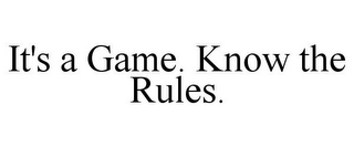 IT'S A GAME. KNOW THE RULES.