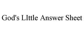 GOD'S LITTLE ANSWER SHEET