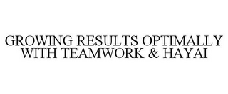 GROWING RESULTS OPTIMALLY WITH TEAMWORK & HAYAI