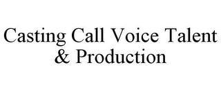 CASTING CALL VOICE TALENT & PRODUCTION