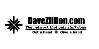 DAVEZILLION.COM THE NETWORK THAT GETS STUFF DONE GET A HAND GIVE A HAND