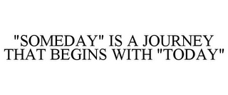 "SOMEDAY" IS A JOURNEY THAT BEGINS WITH "TODAY"