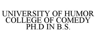 UNIVERSITY OF HUMOR COLLEGE OF COMEDY PH.D IN B.S.