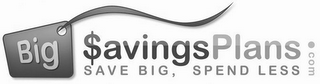 BIG$AVINGSPLANS.COM SAVE BIG, SPEND LESS