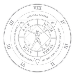 VIII IV III II VI III III MELIORA COGITO AUT VIAM INVENIAM AUT FACIUM CREDE QUOD HABES, ET HABES ARTES AER IGNIS TERRA AQVA SBE SBE SBE