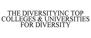 THE DIVERSITYINC TOP COLLEGES & UNIVERSITIES FOR DIVERSITY