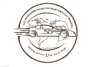 S.D. WORLDWIDE NASCAR STYLE MINI CART RACING GOING GREEN 1 CAR AT A TIME JMO 2008 SD