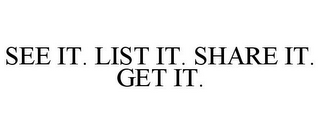 SEE IT. LIST IT. SHARE IT. GET IT.