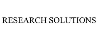 RESEARCH SOLUTIONS