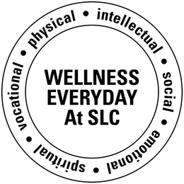 WELLNESS EVERYDAY AT SLC INTELLECTUAL SOCIAL · EMOTIONAL · SPIRITUAL · VOCATIONAL · PHYSICAL