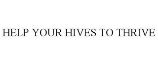 HELP YOUR HIVES TO THRIVE