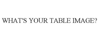 WHAT'S YOUR TABLE IMAGE?