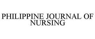 PHILIPPINE JOURNAL OF NURSING