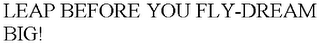 LEAP BEFORE YOU FLY-DREAM BIG!