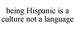 BEING HISPANIC IS A CULTURE NOT A LANGUAGE