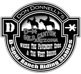 DON DONNELLY'S D-SPUR RANCH RIDING STABLES D D GOLD CANYON ARIZONA WHERE THE PAVEMENT ENDS & THE WEST BEGINS