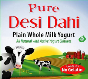 "CONTAINS NO GELATIN" "ORIGINAL HOMESTYLE" "PURE DESI DAHI" "ALL NATURAL * PREMIUM * WHOLE MILK YOGURT" "NET WT 32OZ (907G)