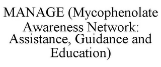 MANAGE (MYCOPHENOLATE AWARENESS NETWORK: ASSISTANCE, GUIDANCE AND EDUCATION)