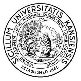 SICILLUM UNIVERSITATIS KANSIENSIS ESTABLISHED 1865 VIDEBO VISIONEM HANC MAGNAM QUARE NON COMBURATUR RUBUS