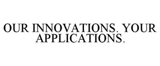 OUR INNOVATIONS. YOUR APPLICATIONS.