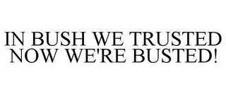 IN BUSH WE TRUSTED NOW WE'RE BUSTED!