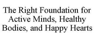 THE RIGHT FOUNDATION FOR ACTIVE MINDS, HEALTHY BODIES, AND HAPPY HEARTS