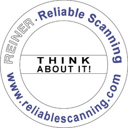 REINER · RELIABLE SCANNING WWW.RELIABLESCANNING.COM THINK ABOUT IT!