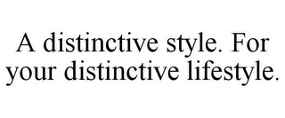 A DISTINCTIVE STYLE. FOR YOUR DISTINCTIVE LIFESTYLE.