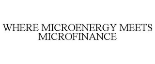 WHERE MICROENERGY MEETS MICROFINANCE