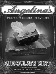 ANGELINA'S PREMIUM GOURMET SYRUPS CHOCOLATE MINT ARTIFICIALLY FLAVORED