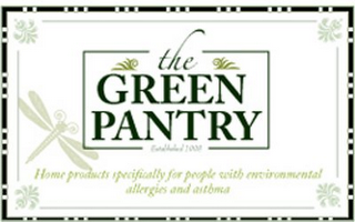 THE GREEN PANTRY ESTABLISHED 1998 HOME PRODUCTS SPECIFICALLY FOR PEOPLE WITH ENVIRONMENTAL ALLERGIES AND ASTHMA