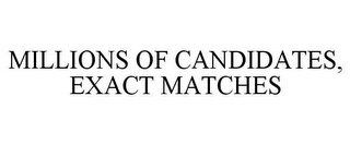 MILLIONS OF CANDIDATES, EXACT MATCHES