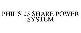 PHIL'S 25 SHARE POWER SYSTEM