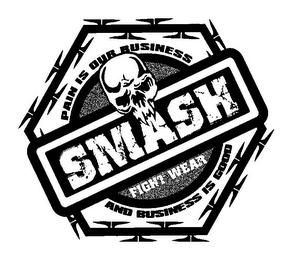 SMASH FIGHT WEAR PAIN IS OUR BUSINESS AND BUSINESS IS GOOD