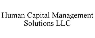 HUMAN CAPITAL MANAGEMENT SOLUTIONS LLC