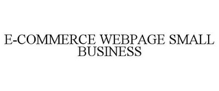 E-COMMERCE WEBPAGE SMALL BUSINESS