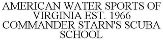 AMERICAN WATER SPORTS OF VIRGINIA EST. 1966 COMMANDER STARN'S SCUBA SCHOOL