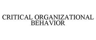 CRITICAL ORGANIZATIONAL BEHAVIOR