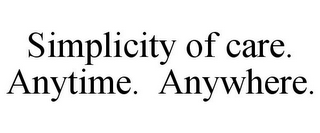 SIMPLICITY OF CARE. ANYTIME. ANYWHERE.