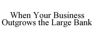 WHEN YOUR BUSINESS OUTGROWS THE LARGE BANK