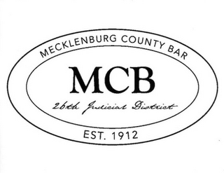 MECKLENBURG COUNTY BAR MCB 26TH JUDICIAL DISTRICT EST. 1912