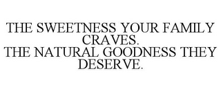 THE SWEETNESS YOUR FAMILY CRAVES. THE NATURAL GOODNESS THEY DESERVE.