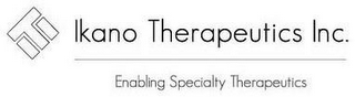 ITI IKANO THERAPEUTICS INC. ENABLING SPECIALTY THERAPEUTICS