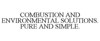 COMBUSTION AND ENVIRONMENTAL SOLUTIONS. PURE AND SIMPLE.