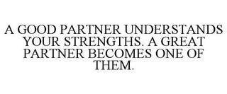 A GOOD PARTNER UNDERSTANDS YOUR STRENGTHS. A GREAT PARTNER BECOMES ONE OF THEM.