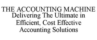 THE ACCOUNTING MACHINE DELIVERING THE ULTIMATE IN EFFICIENT, COST EFFECTIVE ACCOUNTING SOLUTIONS