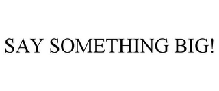 SAY SOMETHING BIG!