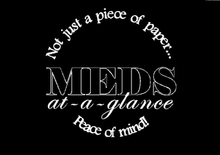 MEDS AT-A-GLANCE NOT JUST A PIECE OF PAPER... PEACE OF MIND!